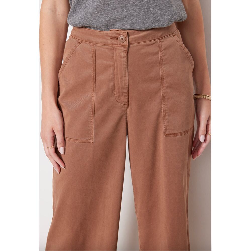 SPLENDID NWT Evereve Margaret Wide Leg Cropped Pant in Terracotta // XL - Picture 3 of 13